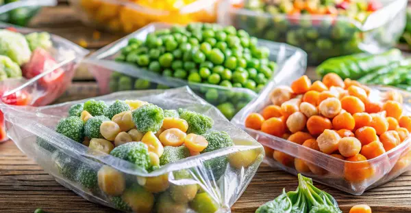 冷凍野菜やチルド食品がパッケージされた商品イメージ